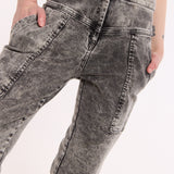 Grey Acid Wash Skinny Jeans