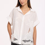 White Palm Lace Cotton Shirt