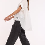 White Palm Lace Cotton Shirt
