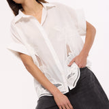 White Palm Lace Cotton Shirt