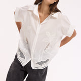 White Palm Lace Cotton Shirt