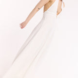 Halter Neck Open Back Cotton Maxi Dress