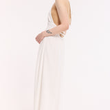 Halter Neck Open Back Cotton Maxi Dress