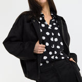 Black Oversize Wool Blend Utility Jacket