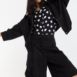 Black Oversize Wool Blend Utility Jacket
