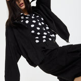 Black Oversize Wool Blend Utility Jacket