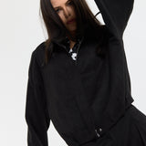 Black Oversize Wool Blend Utility Jacket