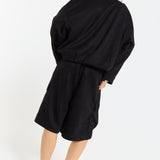 Black Oversize Wool Blend Utility Jacket