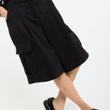 Black Cargo Bermuda Shorts