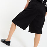 Black Cargo Bermuda Shorts