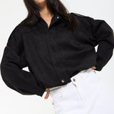 Black Oversized Faux Suede Jacket