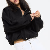 Black Oversized Faux Suede Jacket