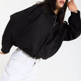 Black Oversized Faux Suede Jacket