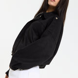 Black Oversized Faux Suede Jacket