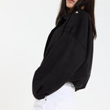 Black Oversized Faux Suede Jacket