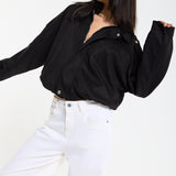 Black Oversized Faux Suede Jacket
