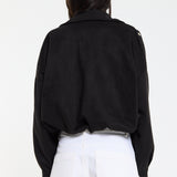 Black Oversized Faux Suede Jacket