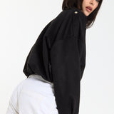 Black Oversized Faux Suede Jacket