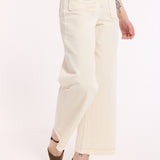 Butter Cream Cotton Wide Leg Trousers
