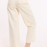 Butter Cream Cotton Wide Leg Trousers