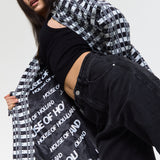 Embroidered Eye Check Blazer Jacket