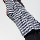 Embroidered Eye Check Blazer Jacket