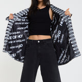 Embroidered Eye Check Blazer Jacket