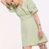 Sage Green Open Back Mini Dress