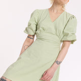 Sage Green Open Back Mini Dress
