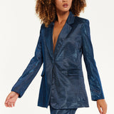House of Holland Navy Shimmer Blazer