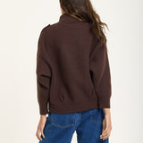 Brown Utility Knit Bomber Jacket