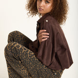 Brown Oversized Faux Suede Jacket