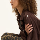 Brown Oversized Faux Suede Jacket
