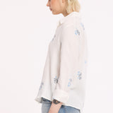 Embroidered Cotton Button-Up Shirt