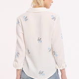 Embroidered Cotton Button-Up Shirt