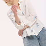 Embroidered Cotton Button-Up Shirt