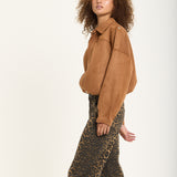 Camel Oversized Faux Suede Jacket