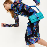 House Of Holland Blue Crossbody Bag With Purse