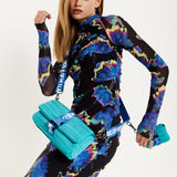 House Of Holland Blue Crossbody Bag With Purse