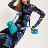 House Of Holland Blue Crossbody Bag With Purse