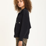 Black Utility Knit Bomber Jacket