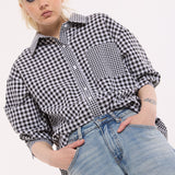 Oversized Cotton Gingham Shirt