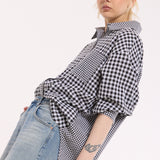 Oversized Cotton Gingham Shirt