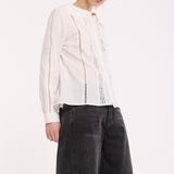 Openwork Lace Panel Cotton Shirt