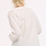Openwork Lace Panel Cotton Shirt