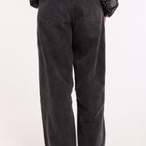 Black Wide Leg Washed Jeans