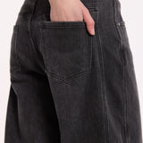 Black Wide Leg Washed Jeans