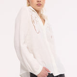 Cutwork Embroidered Cotton Shirt