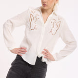 Cutwork Embroidered Cotton Shirt