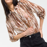 Relaxed Brown Tie Dye Sheer Shirt